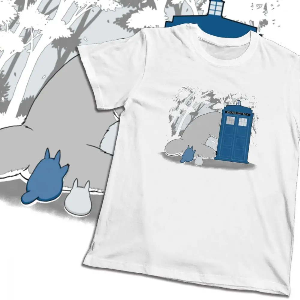 Круглый вырез лесные духи Тоторо Хаяо Миядзаки футболка Повседневное мужские