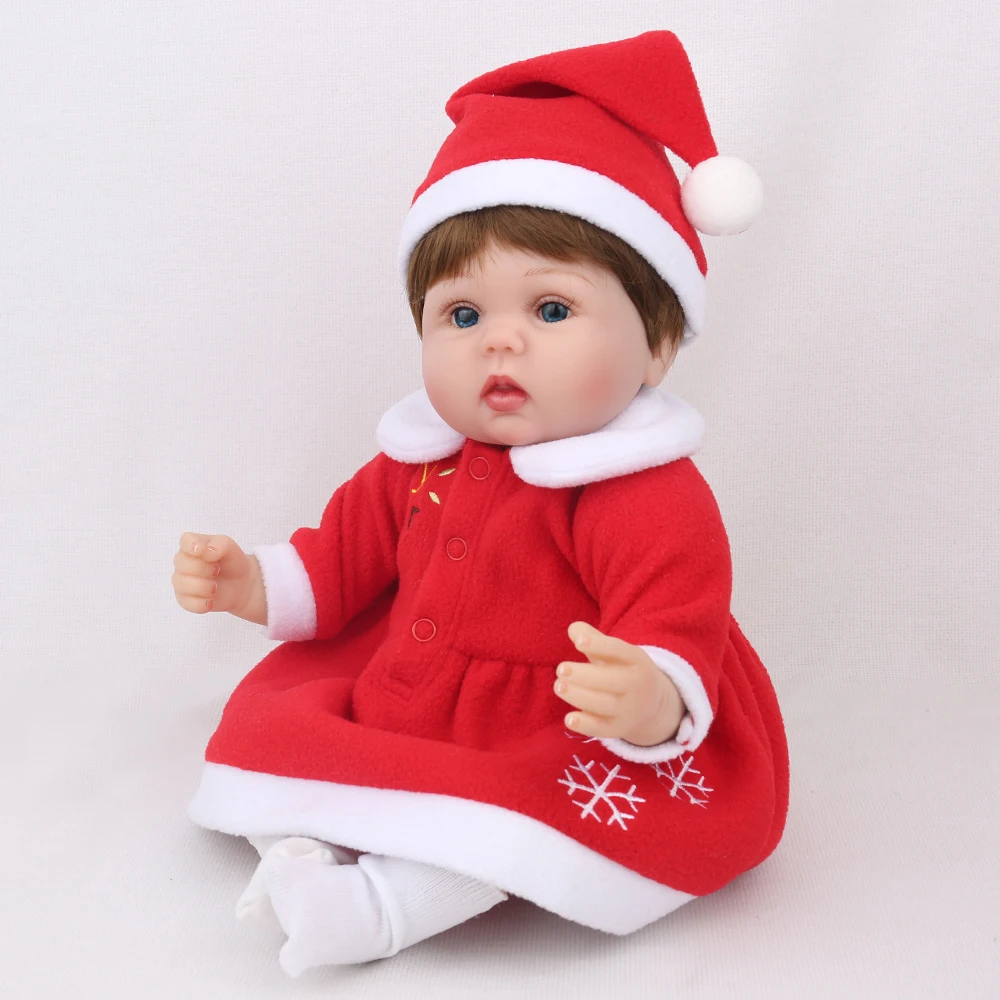 

Креативная Рождественская Кукла 40 см 3/4, силиконовые куклы Новорожденные, живые миниатюрные реалистичные куклы Новорожденные для девочек, ...
