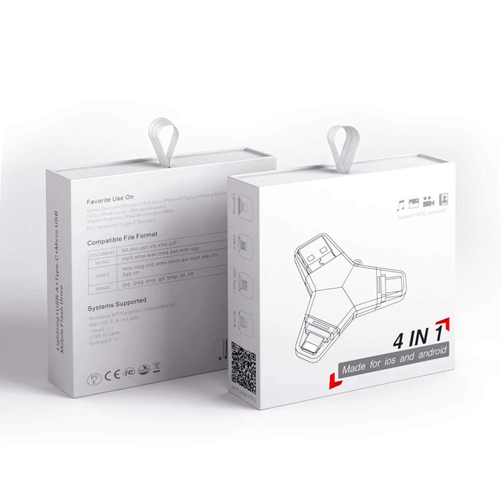 USB3-0 мини флеш-накопитель 4 в 1 USB3.0 & Type C Micro Usb OTG 32 Гб 64 128 ГБ высокоскоростные