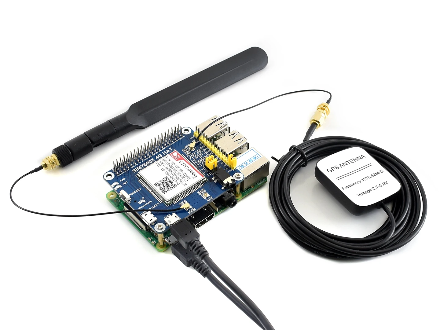 Waveshare SIM7600A H 4G шляпа для Raspberry Pi LTE Cat 4 / 3G ГНСС Северная Америка|Демонстрационные