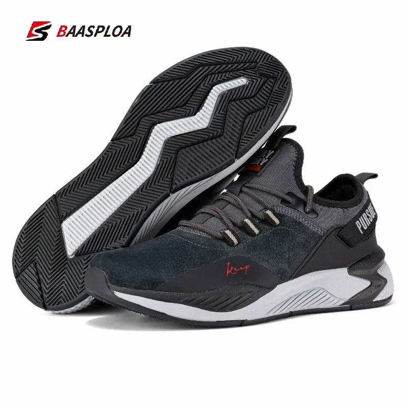 Baasploa Men Casual Shoes Classics Breathable Running Walking Sneaker Non-Slip Men Sneakers Waterproof Outdoor Male Sport Shoe