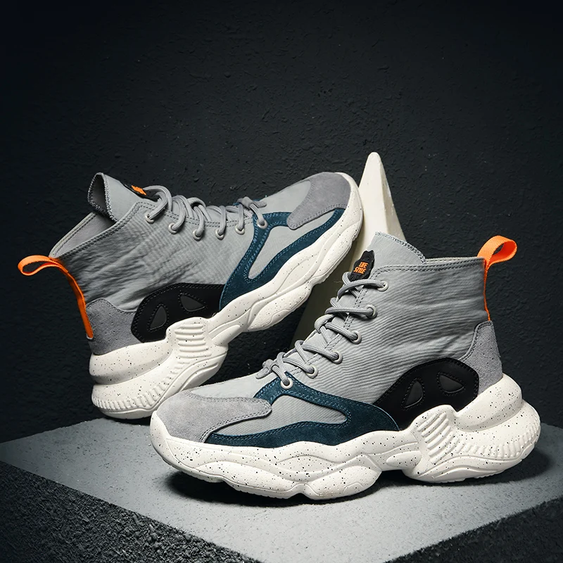 Мужские высокие кроссовки повседневная холщовая обувь на толстой подошве