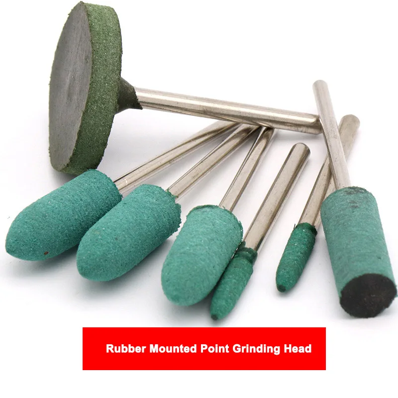

10PCS Rubber Mounted Point Grinding Head For Mould Finish Polish Die Grinder
