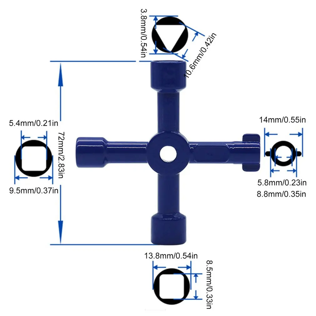 

High Quality Multi-functional Electric Control Cabinet Triangle Key Wrench Elevator Water Meter Valve Square Hole