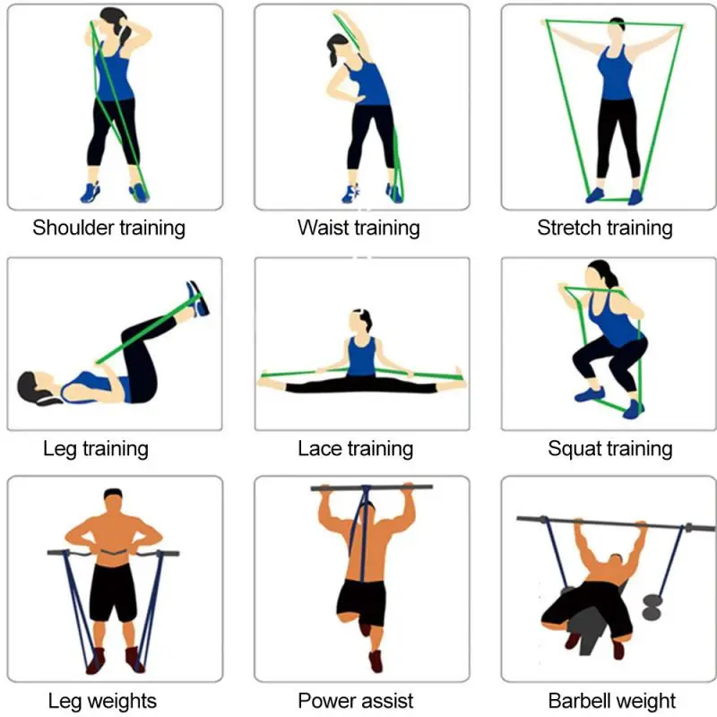 

Unisex 7 Styles Pull Up Elastic Band Home Exercise Expander Elastic Band Pull Up Bands For Fitness Training Pilates Gym Workout