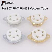 5pcs ceramic tube socket 5pin electron tube seat for 807 fu 7 fd422 24 37 46 27 vacuum tube amplifier audio vintage hifi