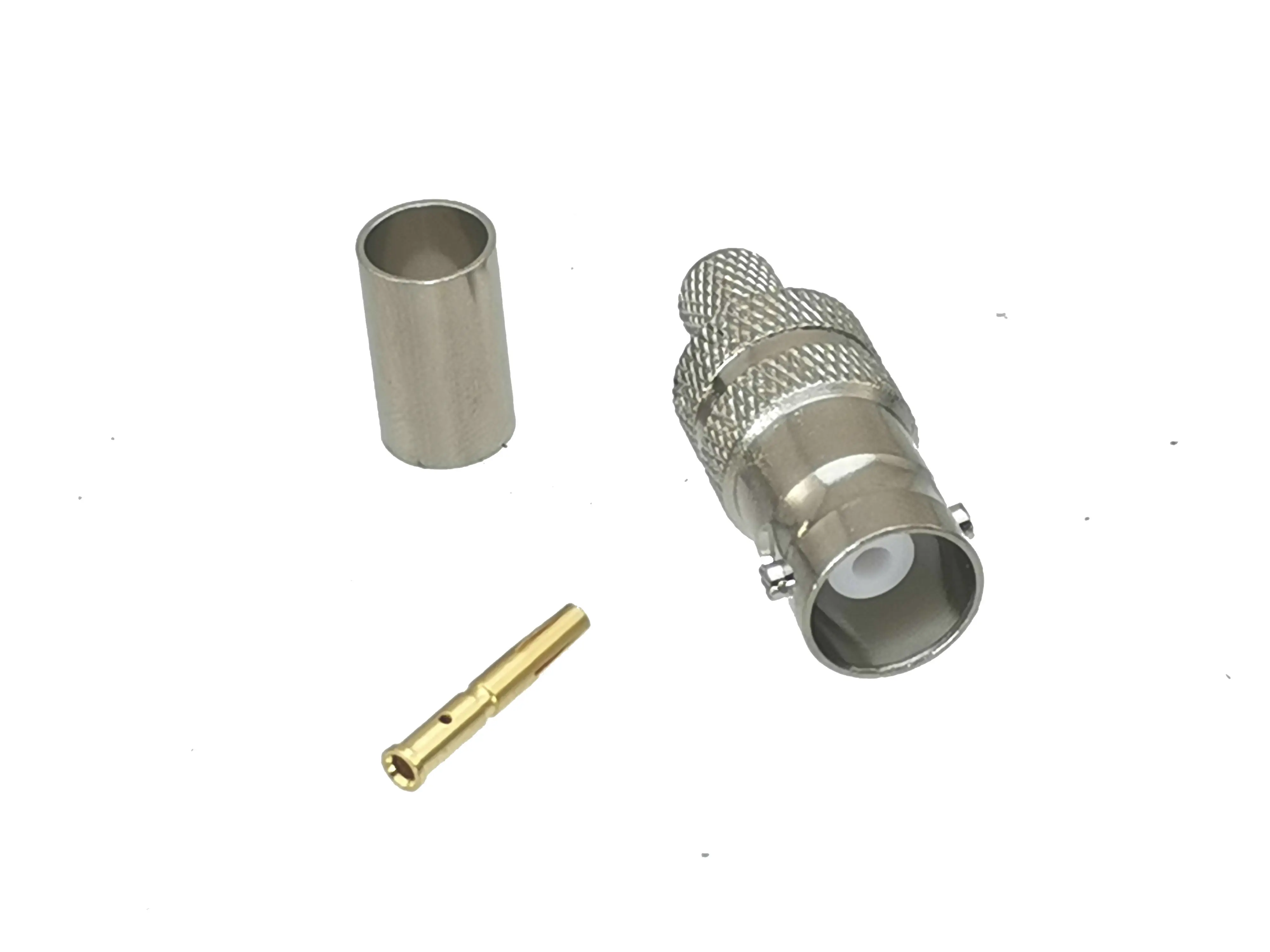 Обжимный гнездовой разъем BNC для кабеля RG8X LMR240 прямой фоторазъем|jack connector|jack jackl