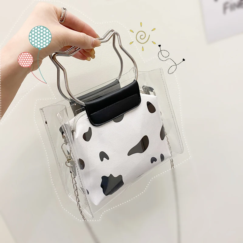 

Women's Bag Clear Transparent PVC Shoulder Bags Candy Color Summer Lady Jelly Bags Fashion Purse Handbags Travel Composite Bag