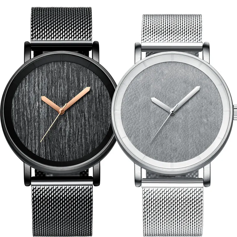 2020 Новые простые кварцевые мужские и женские модные часы с деревянным