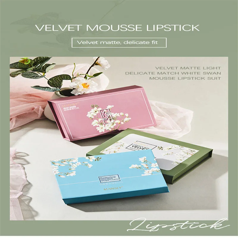 

MANSiRI Velvet Love Mousse Lipstick Set Velvet Matte Rotten Tomato Waterproof And Non-Fading Lipstick Set Women Cosmetic TSLM1