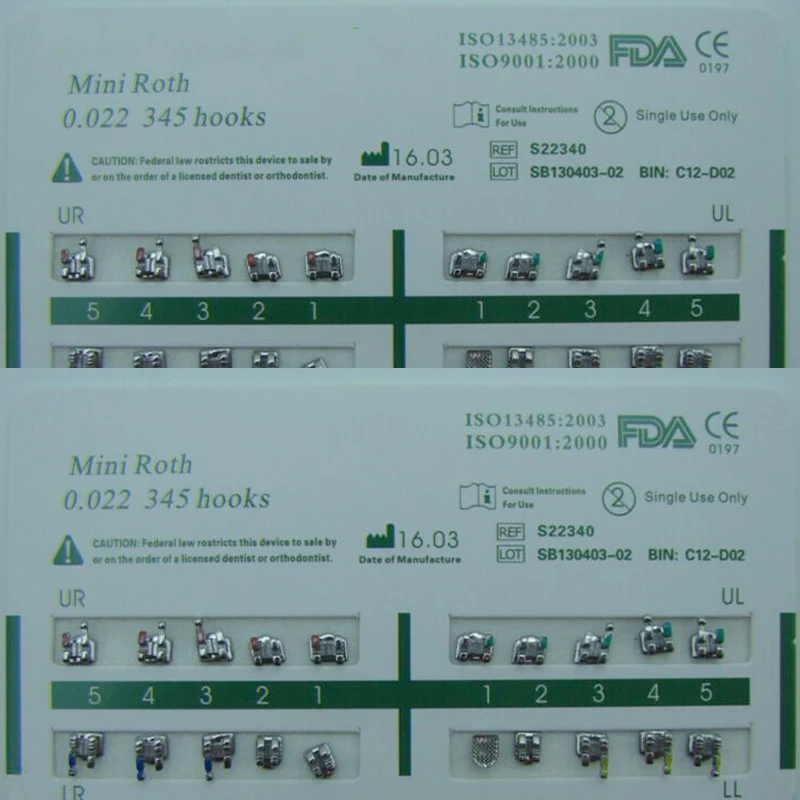 

100pics Odontologia Accesorios Equipment Dental Roth Mini Teeth Metal Brace Dentist Dentistry Materials