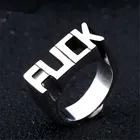 Футболки в стиле хип-хоп, мужская мода из нержавеющей стали, металлические буквы кольцо для мужчин в стиле панк вечерние ювелирные изделия Подарок на годовщину