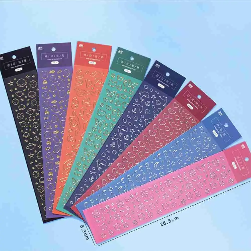 

2pcs/bag Hot Stamping And Silver Stickers Creative DIY Scrapbooking Simple Hand Account Decoration DIY Material Stickers