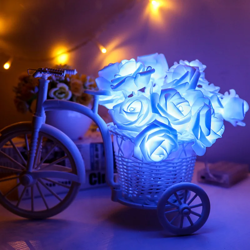 2M Роза цветок светодиодный гирлянды Рождественский праздник света для Дня