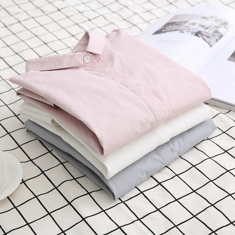 

2021 летняя новинка 100% хлопок женские белые рубашки блузка свободного кроя из хлопка офисные женские повседневные рабочие рубашки верхняя од...