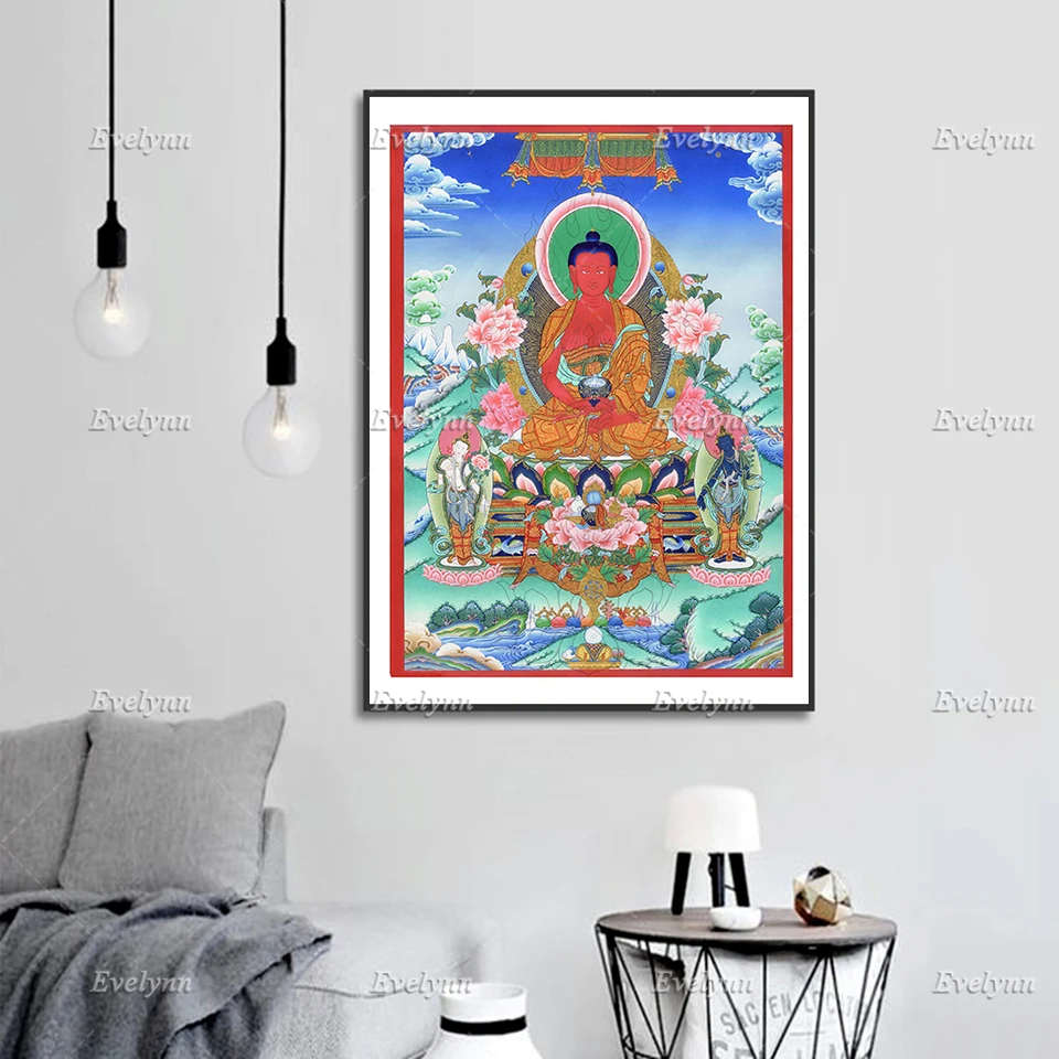 Будда амитха танка положение лотоса Непал винтажные буддийские художественные