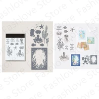 seas the day metal cutting dies and clear stamps for diy scrapbooking card album photo making crafts stencil 2022 new arrival