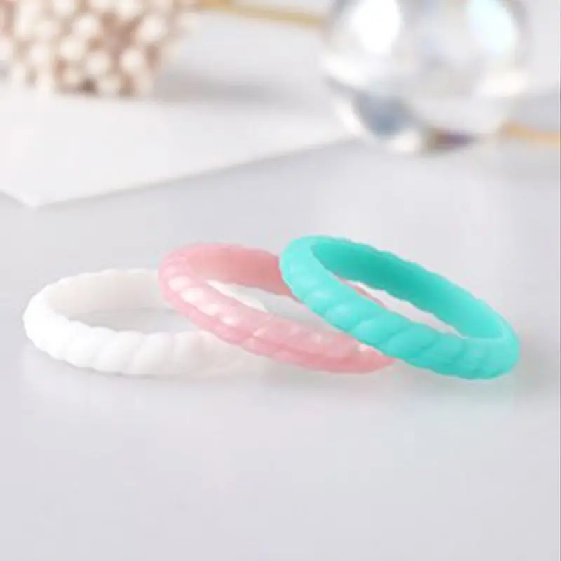 Женские тонкие поворотные кольца штабелируемые Силиконовые мягкие для спорта на