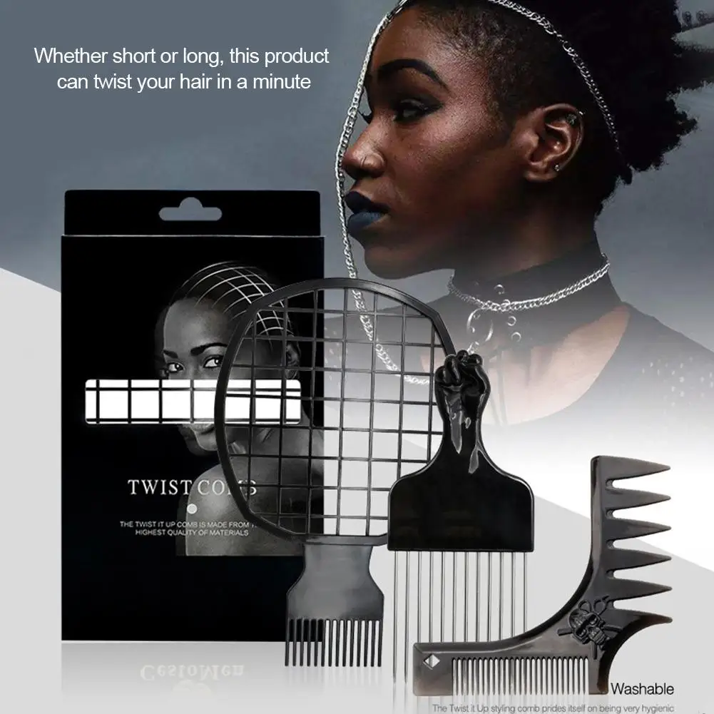 Мужская расческа для вьющихся волос жестяная фольга сетка стальная игла бороды