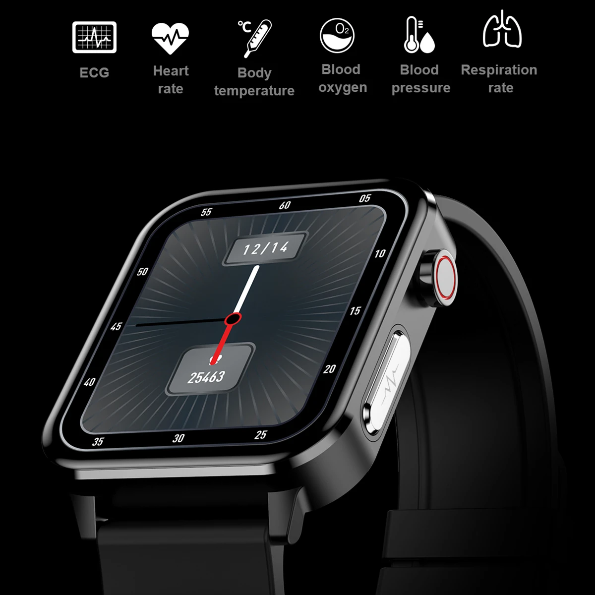 Смарт часы для мужчин ЭКГ SmartWatch термометр пульсометр SpO2 артериальное давление