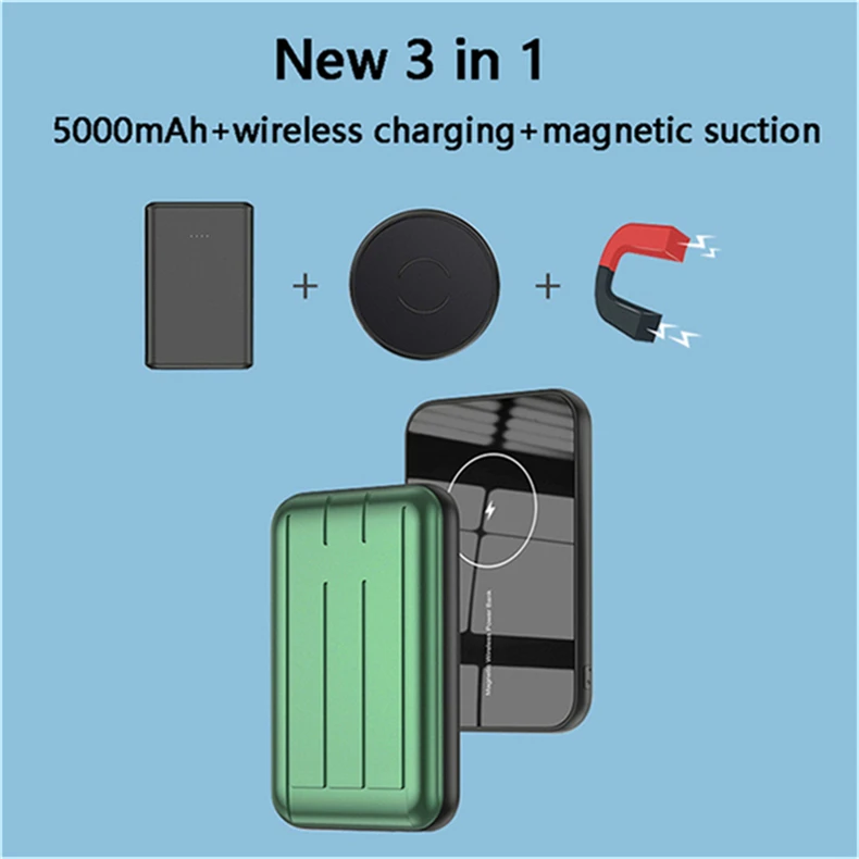 

15W Wireless Magnetic Power Bank For iPhone 12 Pro Max 20W PD QC 3.0 Fast Charging Type C Portable Extrenal Battery Charger