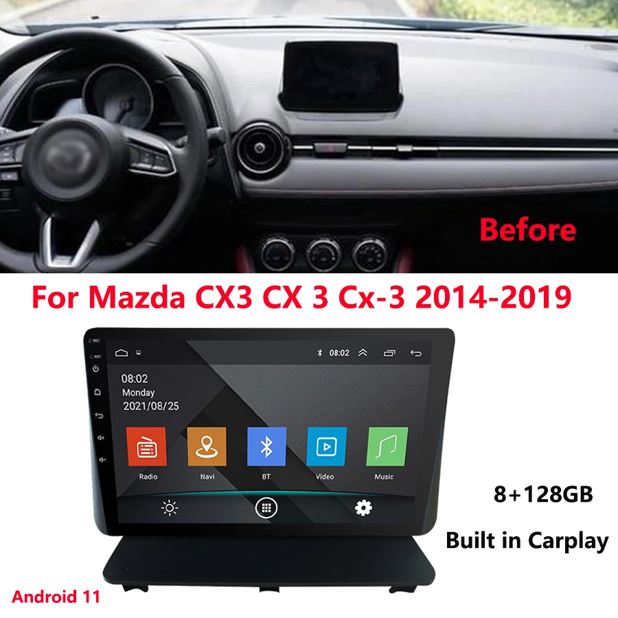 

Мультимедийная магнитола для Mazda CX3 CX 3 128-2014, 8 + 2017 ГБ