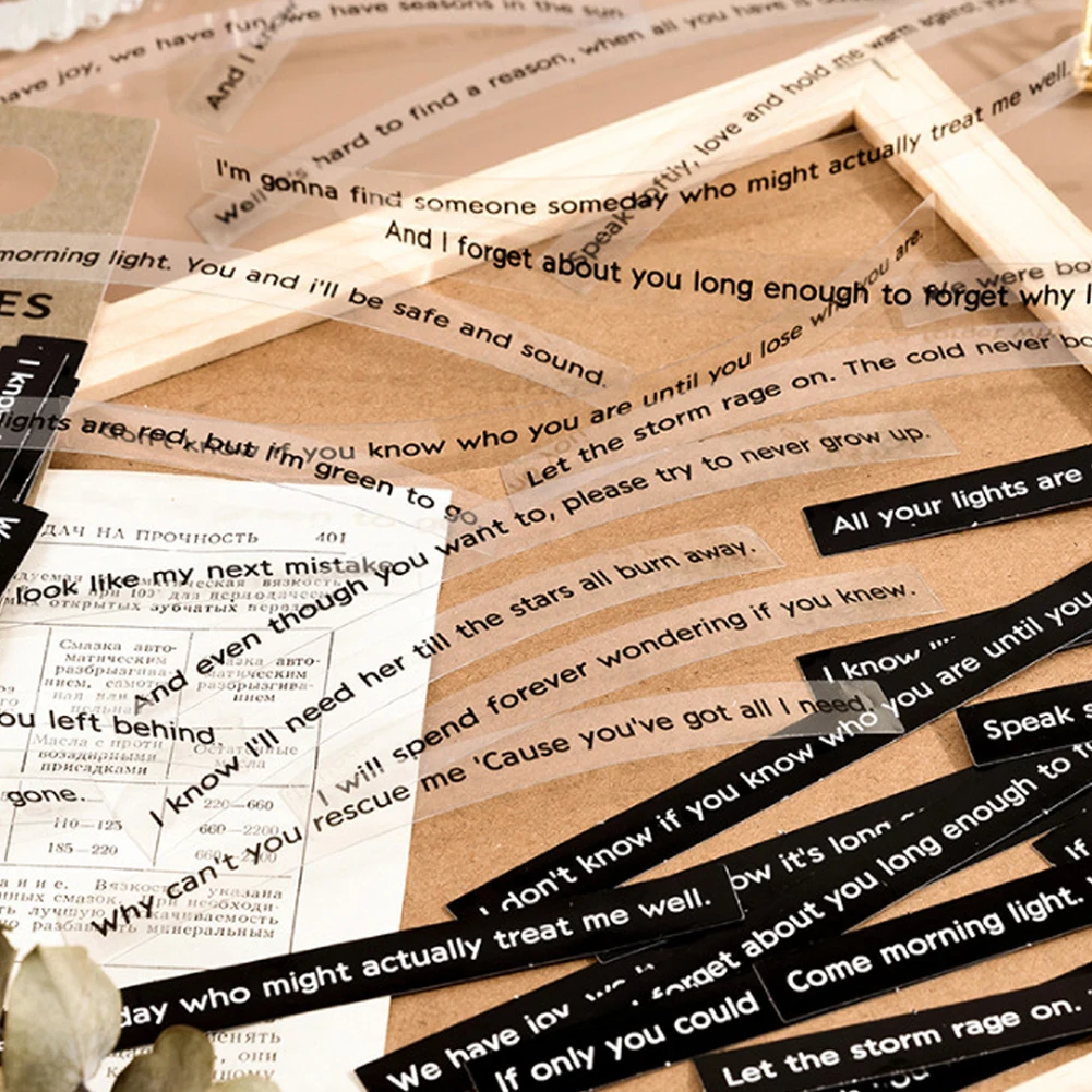 

40Pcs/pack Stripe Stickers Life Pack Excerpts Black White Vintage Diary Decoration Material Stickers Retro Stationery Supplies