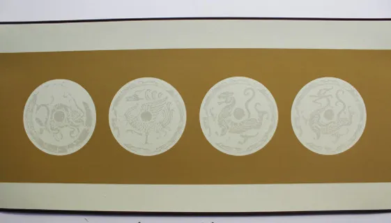 Chinese Painting All-in-one hardbound mounted Xuan paper hanging shaft calligraphy blank four-character banner | Дом и сад