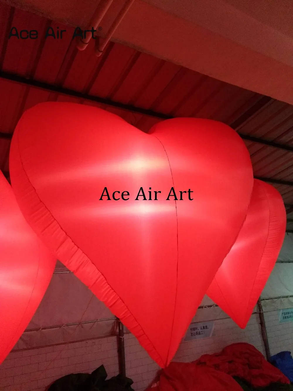 Manufacture Hanging Inflatable Red Heart/love Air blown Valentine's day decoration for Party
