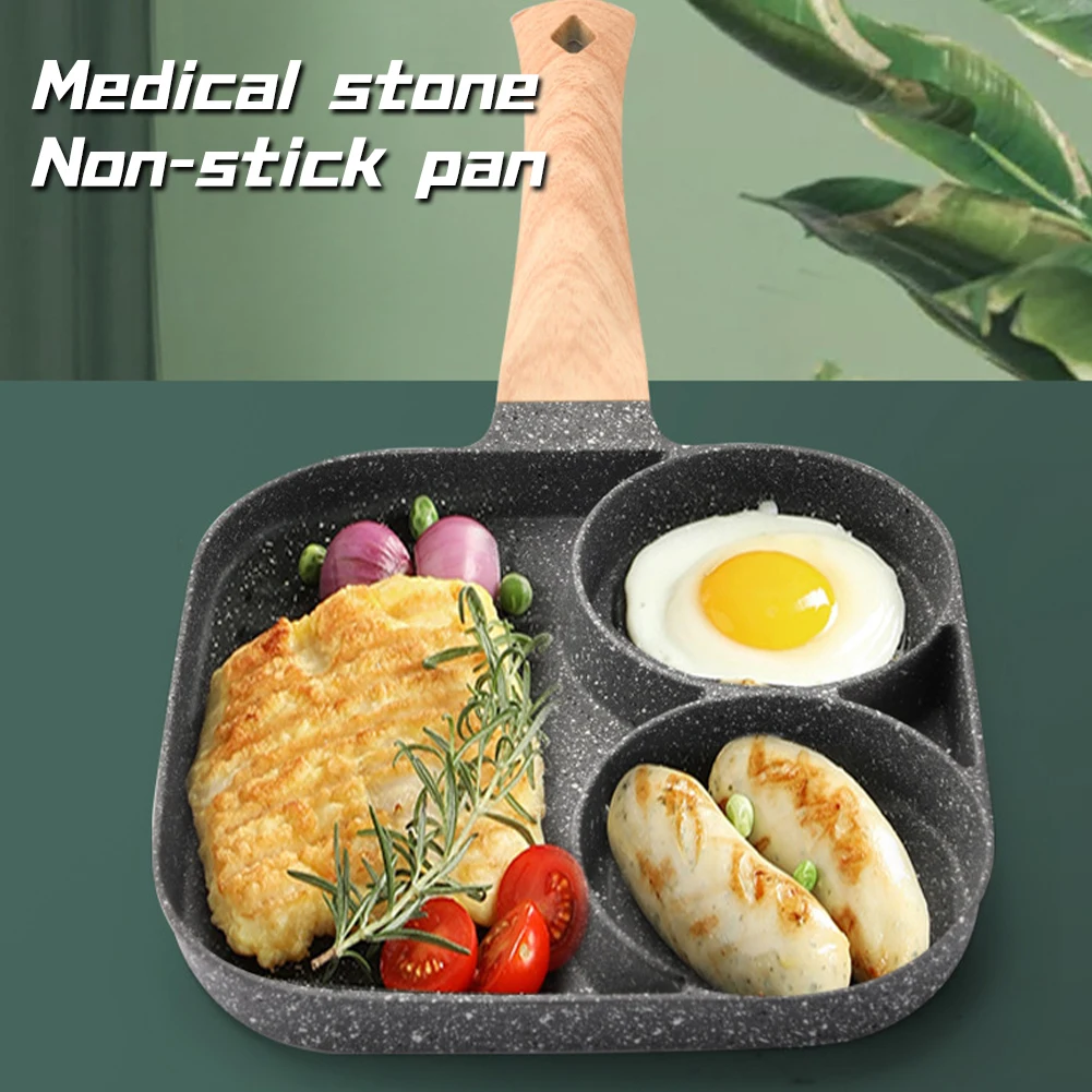 

2 Hole Omelet Pan Frying Pot Thickened Non-stick Egg Pancake Steak Cooking Pan Hamburg bread Breakfast Maker Kitchen Cookware