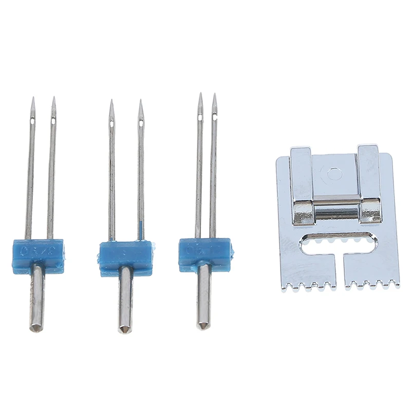 1 Набор канавки прижимная лапка + 3 размера двойные иглы штифты для швейных машин