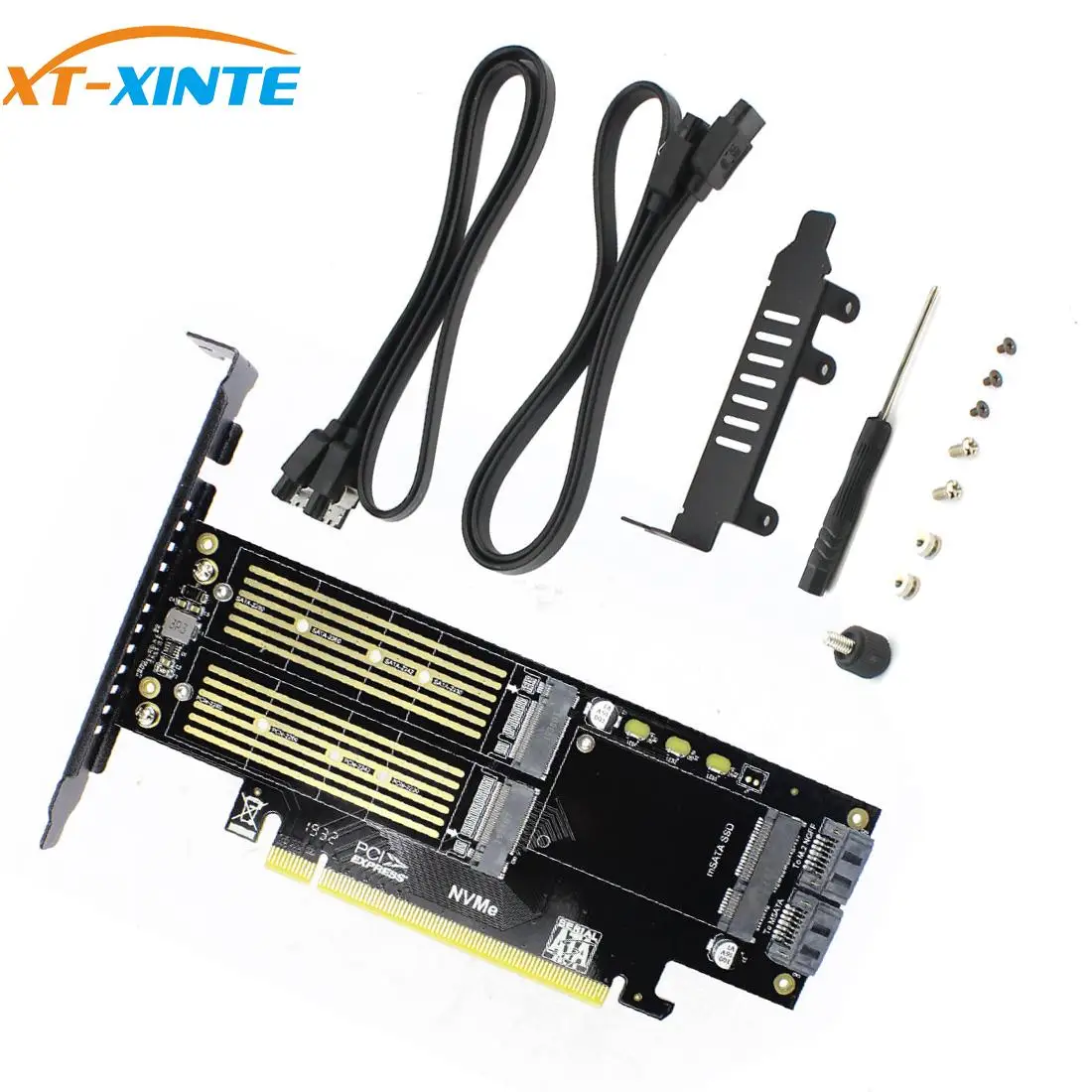 

M.2 для NVMe SSD для NGFF на PCIE 3,0 X16 адаптер M ключ B Ключ mSATA PCI Express 3,0 NVME m.2 SSD AHCI mSATA 3 в 1 конвертер