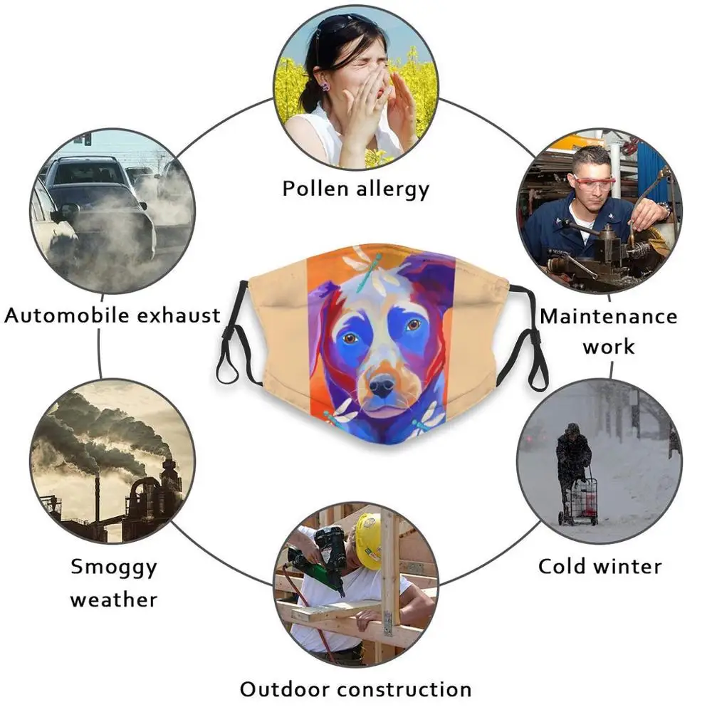 

The Great Dog Dragonfly Discovery Reusable Mouth Mask Washable Filter Anti Dust Face Masks Dragonfly Dragonflies Dog Lab Jody