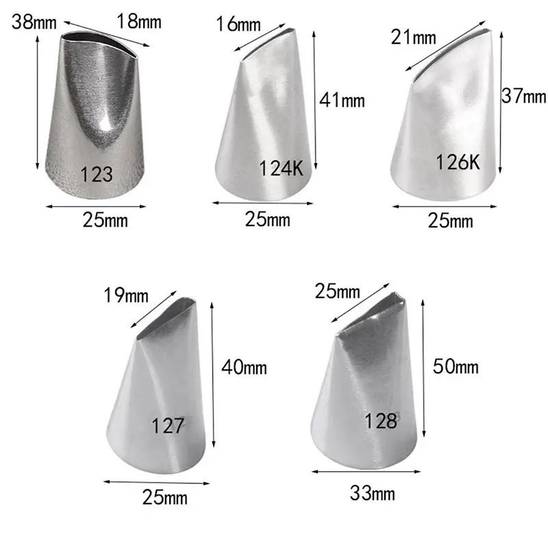 

3/5pcs Stainless Steel Craft Flower Rose Icing Piping Nozzles DIY Cream Petal Pastry Cake Decorating Tips Caking Tool Supplies