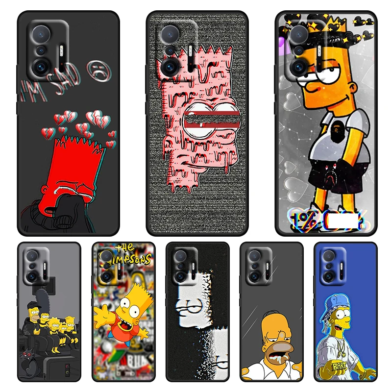 

The Simpsons cartoon cute For Xiaomi MI 11T 10T Lite Youth Ultra CC9 9 8 Pro A3 5G Silicone Soft Black Phone Case