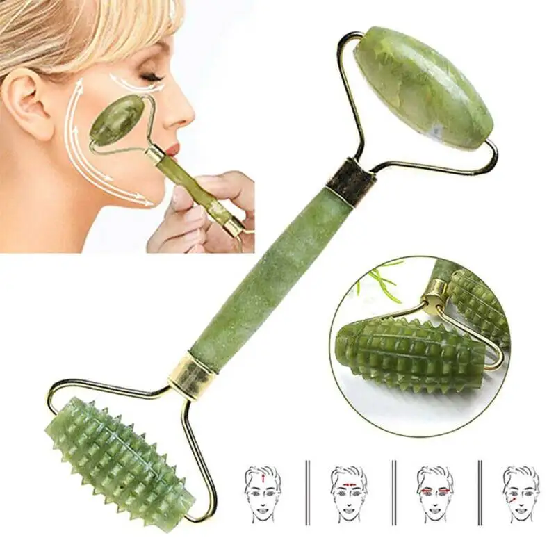 

Jade Face Massage Roller Beauty Tool Facial Eye Neck Body Anti Ageing Therapy UK