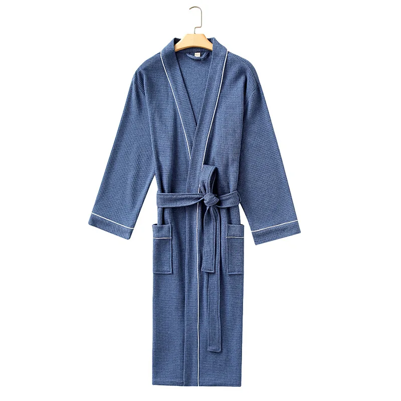 

Cotton Japanese hotel spring summer couple CVC waffle bathrobe soft cotton bathrobe hot plus fattening pyjamas women men loves