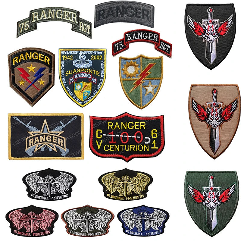 RANGER буквы животных вышитые липучки DIY нашивки Значки для одежды сумки куртки