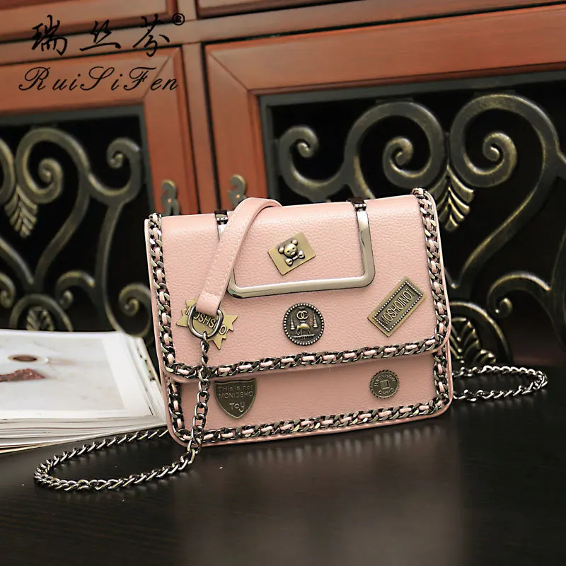 2020 Новая роскошная женская винтажная сумка с заклепками и цепочкой квадратная