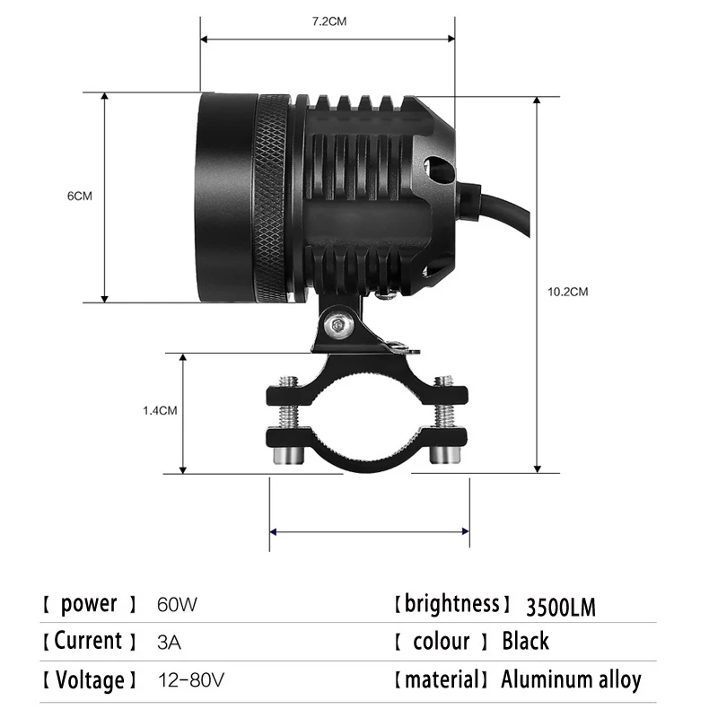 

High Intensity moto Fog light 4LED 6LED Two Wheeler Available waterproof LED Headlight For Motorcycle Electric moto bike light