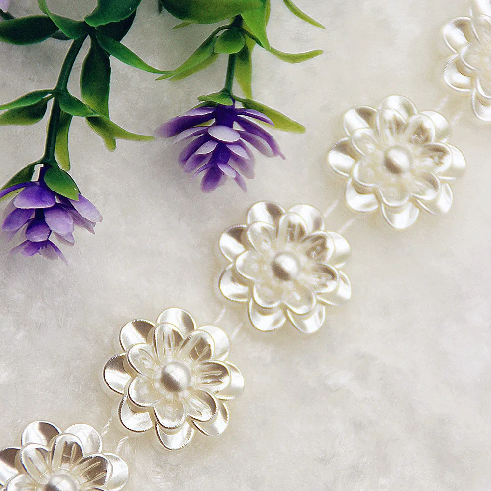 

Кубик лотоса 1YD, бусины из АБС-пластика с имитацией жемчуга, цепочка из бисера ручной работы «сделай сам», рождественские аксессуары