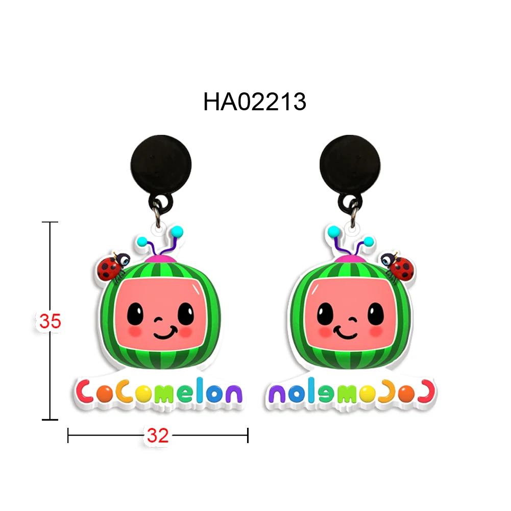 

Acrylic Black Kids Print Pattern Stud Earrings Cartoon Baby Character