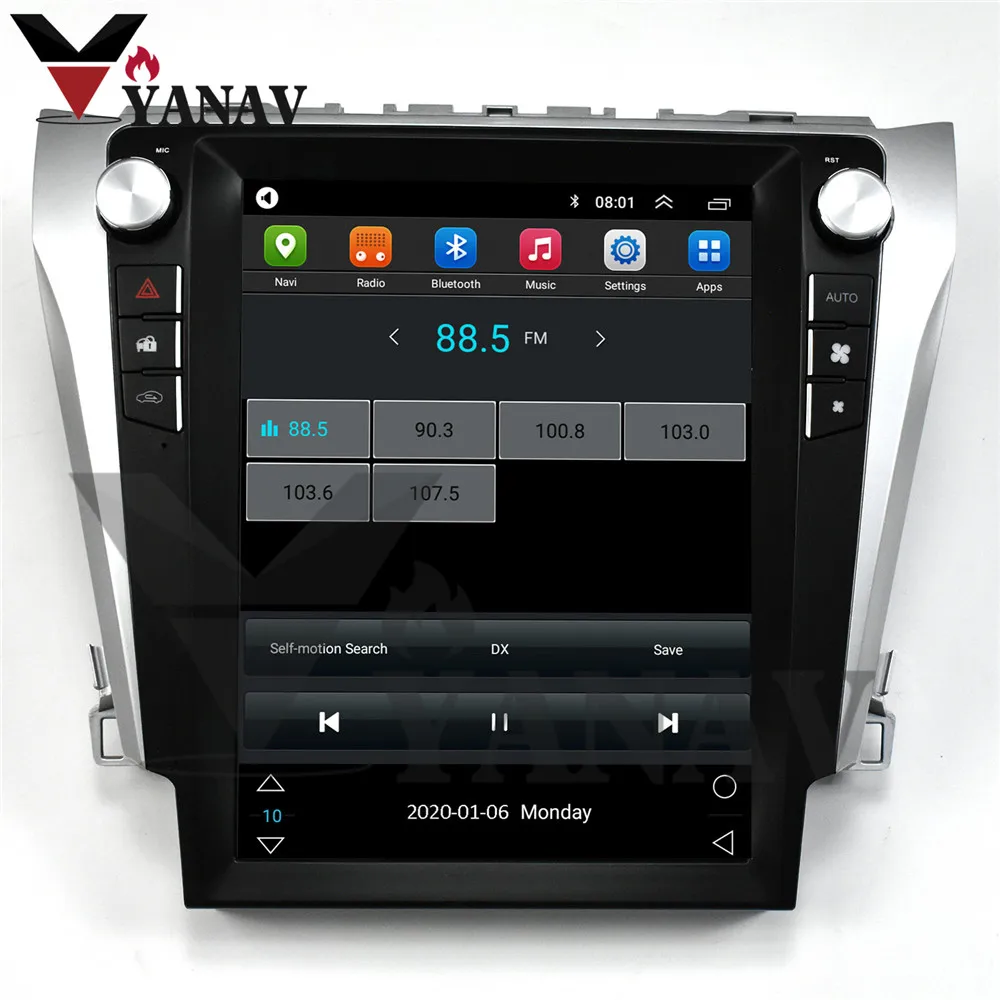 Мультимедийный плеер на Android 12 1 вертикальный экран 9 0 дюйма в стиле tesla для Toyota Camry