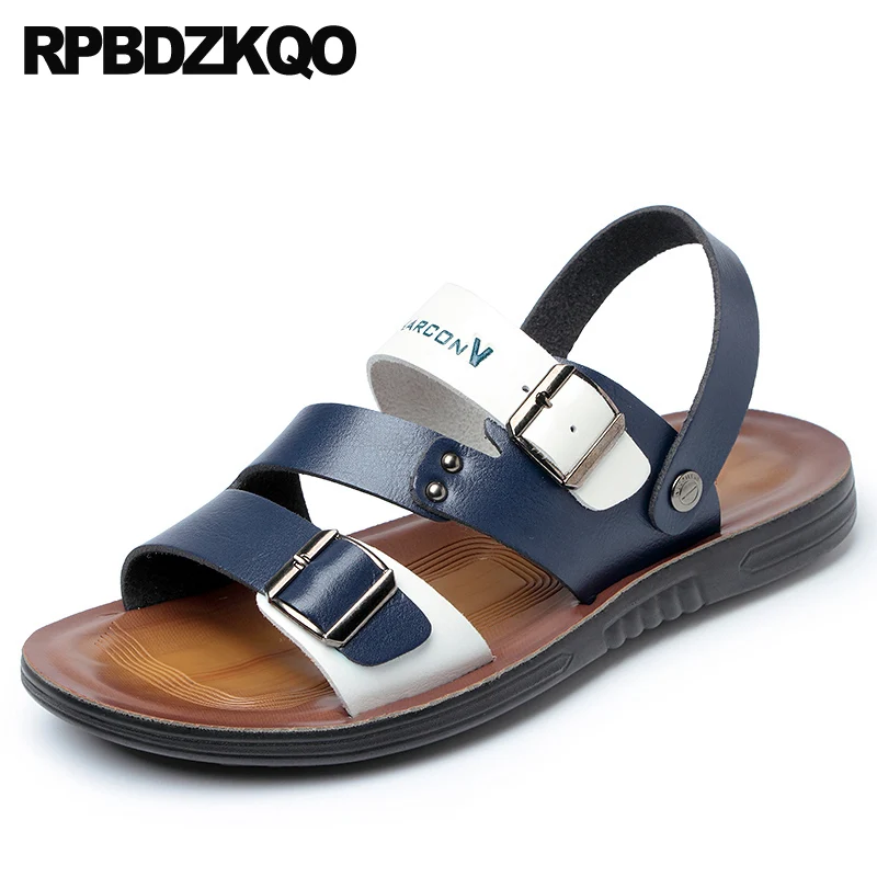 2018 на открытом воздухе надевать ремень Мужские сандалии кожаное лето обувь