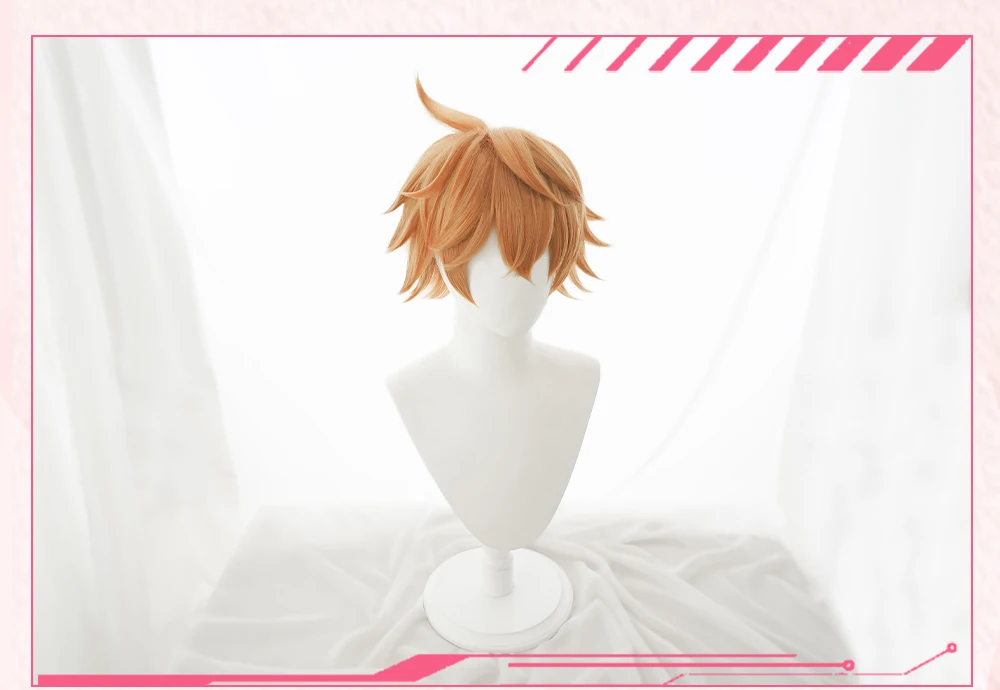 Anihut Tartaglia Childe Cosplay Wig Genshin Impact Orange Heat Resistant Synthetic Hair Halloween -Zentai shop online Hf318393205da47fc8e484aac867a3954Y.jpg