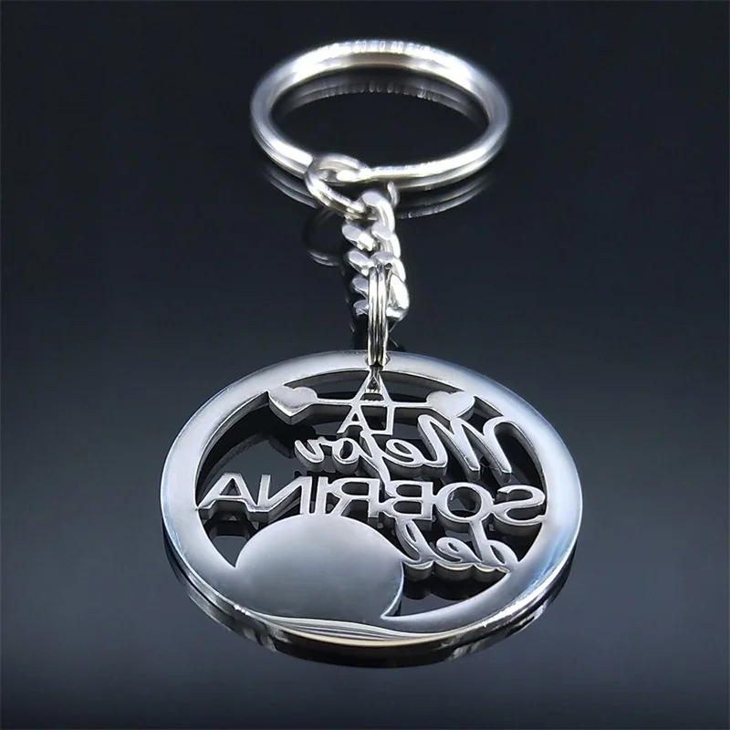 Женский круглый брелок из нержавеющей стали в виде племянницы K3688S01 - купить по