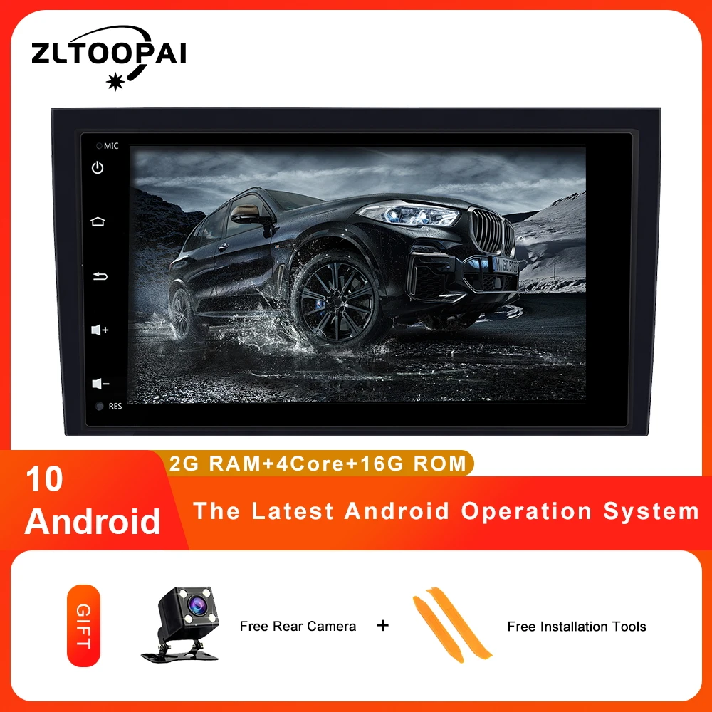Автомобильный мультимедийный плеер ZLTOOPAI 2 Din GPS Android 10 авто стерео для Audi A4 S4 2002 2008