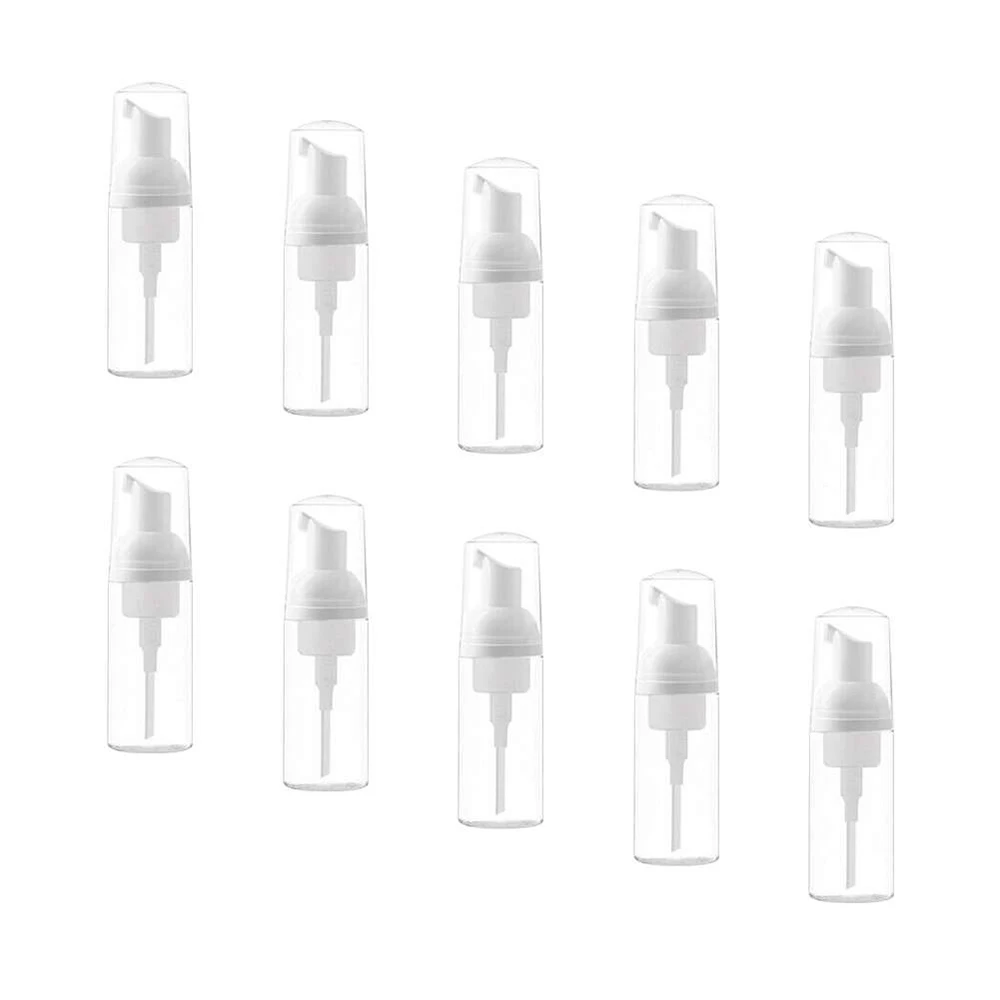 

10pcs 50ml Travel Shampoo Lotion Foam Bottle Pressed Pump Spray Empty Portable Refillable Bottle Beauty Tool