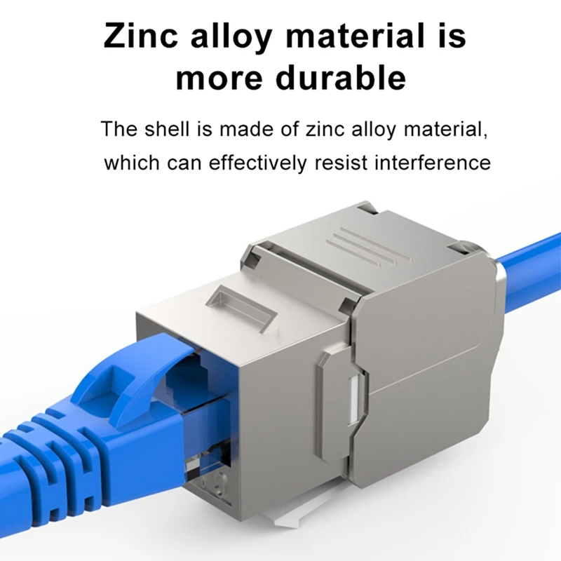 20PCS 10GB Cat7 Network Shielded RJ45 Module Toolless Cat7 Network Keystone Jack Straight-Throustgh Connector Adapter