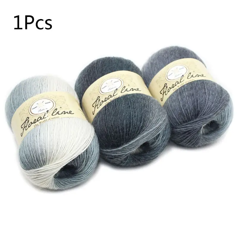 Мягкая камвольная пряжа Радужный градиент цвета DIY Детская шерсть для вязания